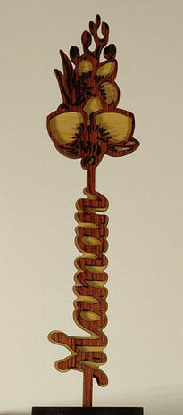 Fleur en bois, découpe laser, multiple épaisseurs